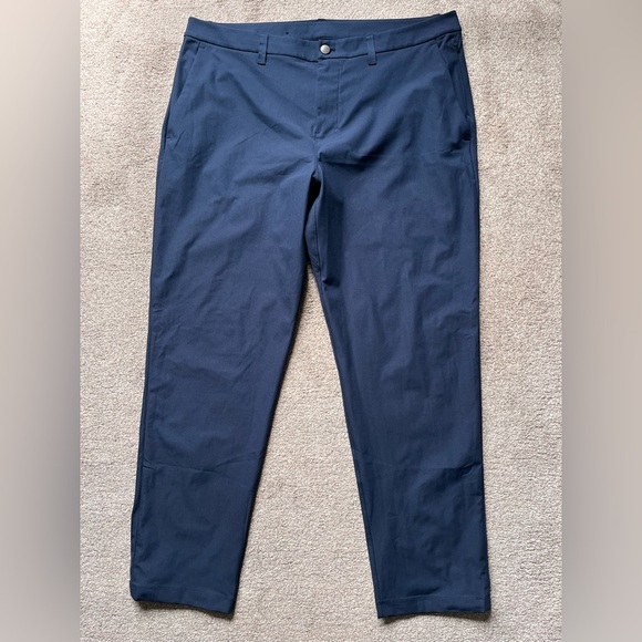 Mens Lululemon Commission Trousers Classic Fit Warpstreme 38x30 Navy NWOT - Picture 1 of 10